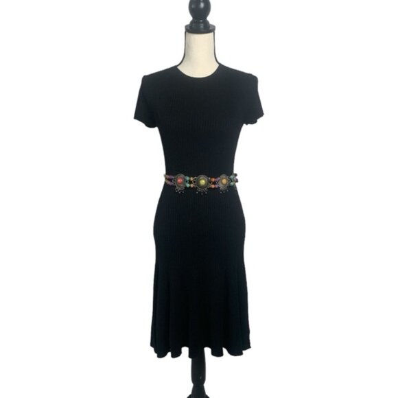 Ralph Lauren Dresses & Skirts - Polo Ralph Lauren Women's Black Ribbed Knit A-Line Dress